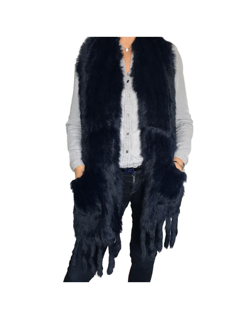 Echarpe SANS MARQUE lapin bleu marine tricoté