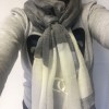 CHANEL shawl in ivory and anthracite silk