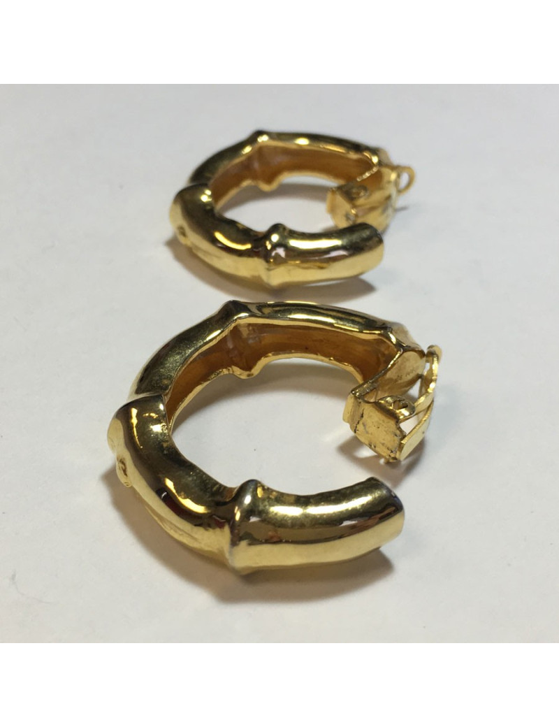 Boucles d'oreille clip HERMES Vintage créoles plaqué or
