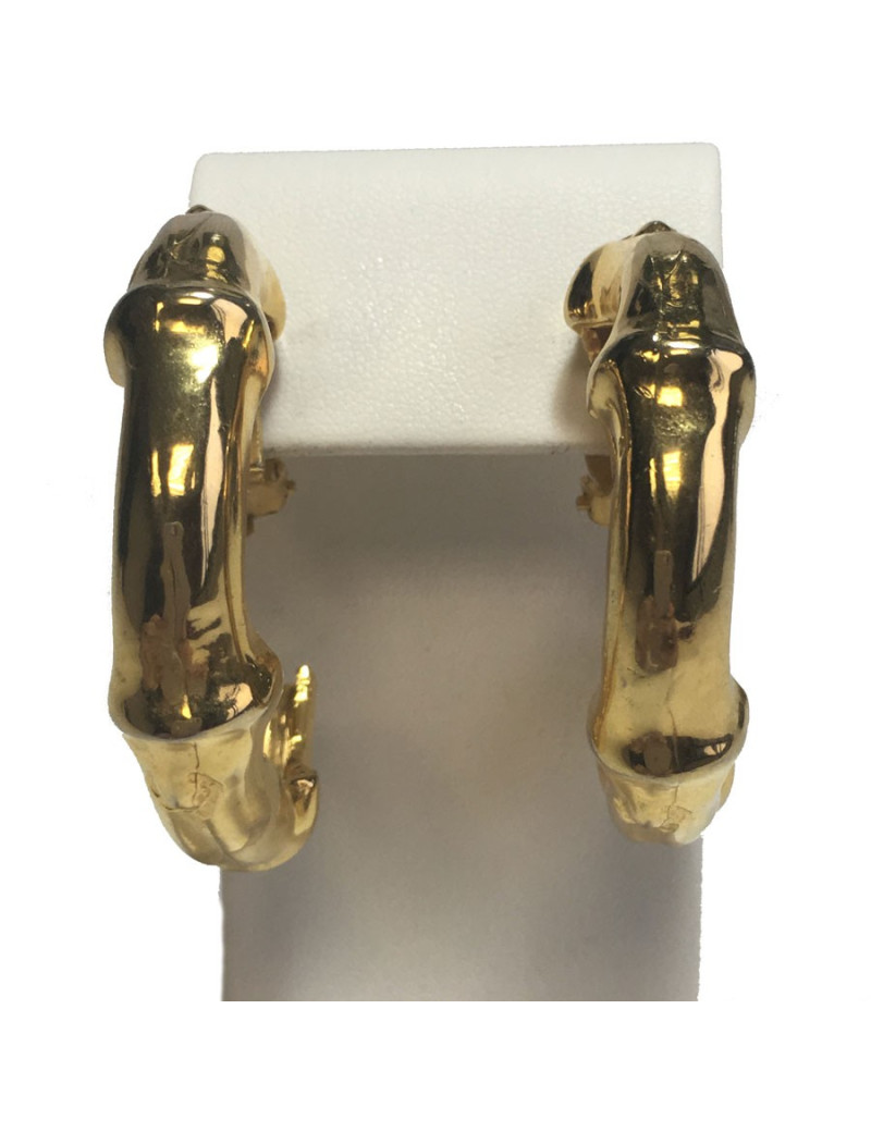 HERMES Vintage creoles clip-on earrings in gold plated metal