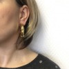 Boucles d'oreille clip HERMES Vintage créoles plaqué or