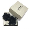Earrings clips CHANEL camellias in vintage black silk