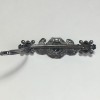 Barrette CHANEL en métal argenté perles nacrées, strass et pâte de verre noir pailletée