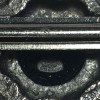 Barrette CHANEL en métal argenté perles nacrées, strass et pâte de verre noir pailletée