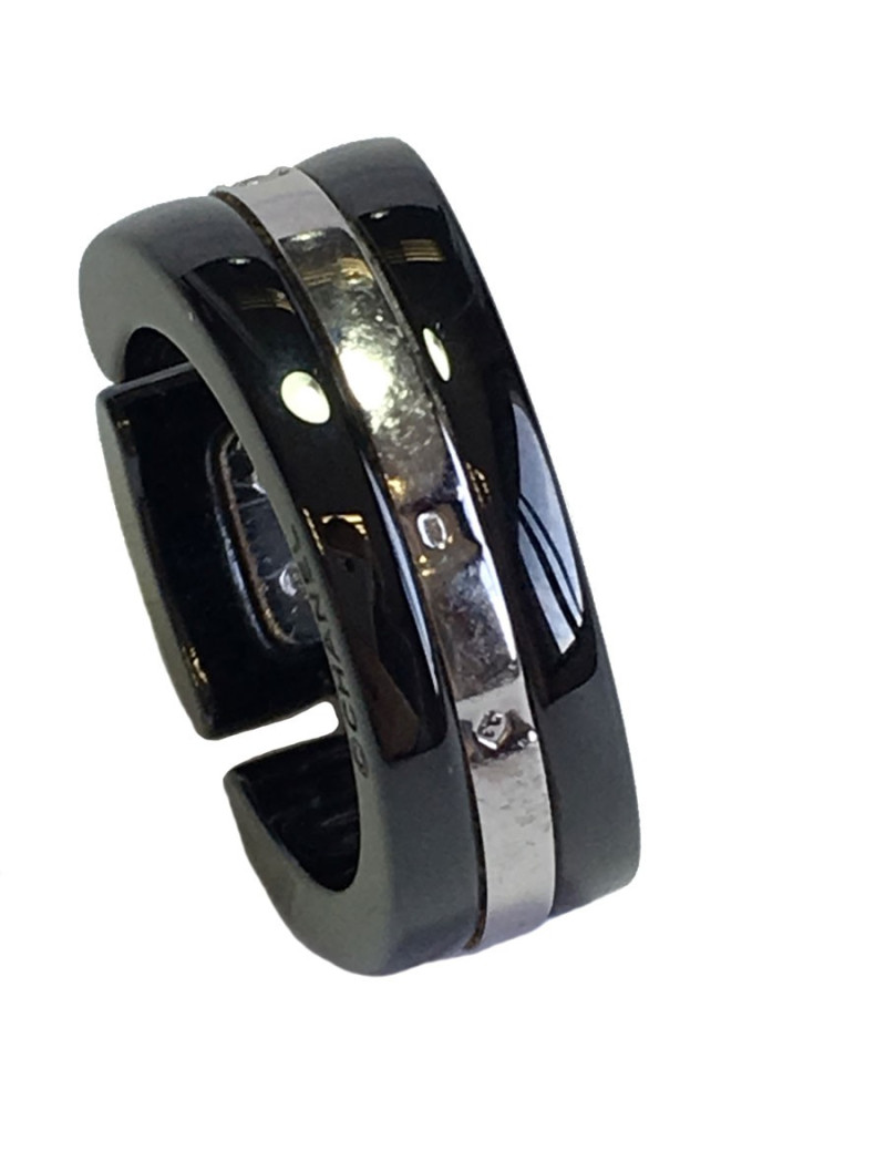 Bague Ultra CHANEL T51 en céramique noir et diamants