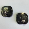 Boucles d'oreille clips en métal entrelacé ruthénium