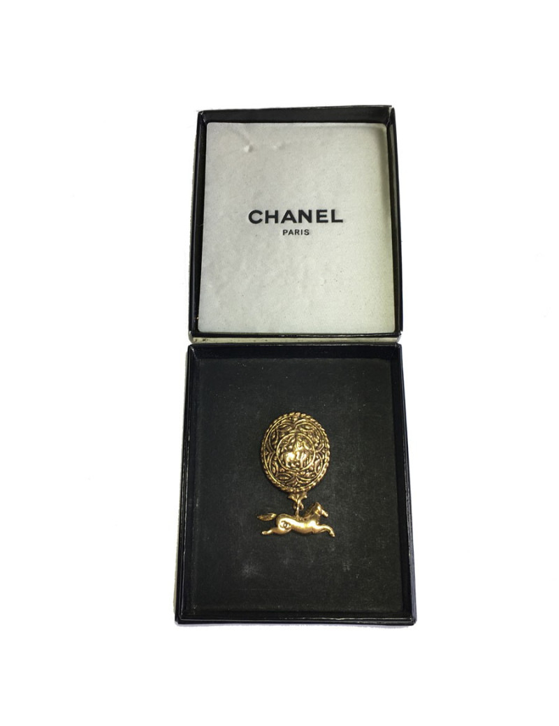 Broche CHANEL Vintage en métal doré