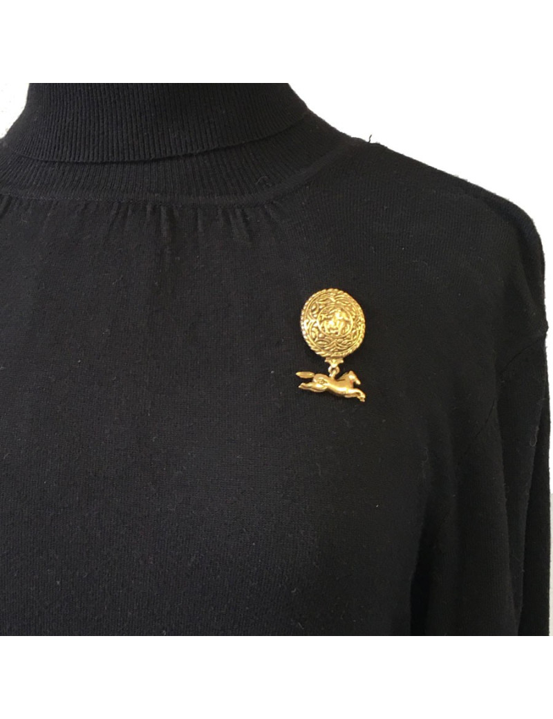 Broche CHANEL Vintage en métal doré