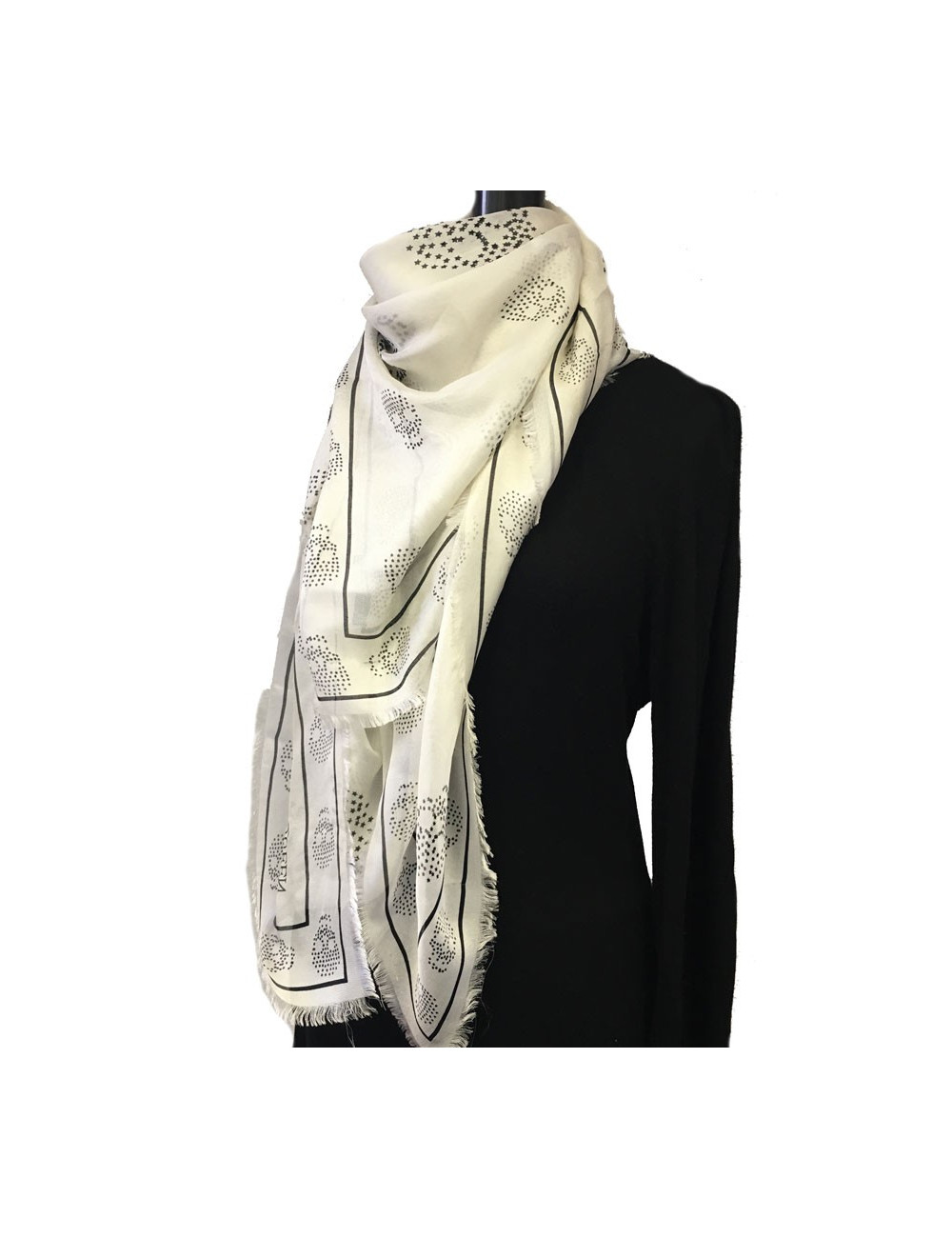 Étole Alexander McQueen en soie ivoire