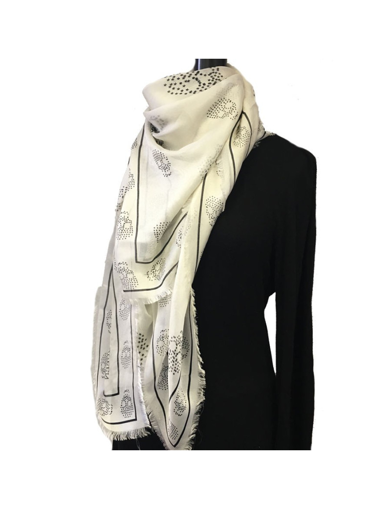 Étole Alexander McQueen en soie ivoire