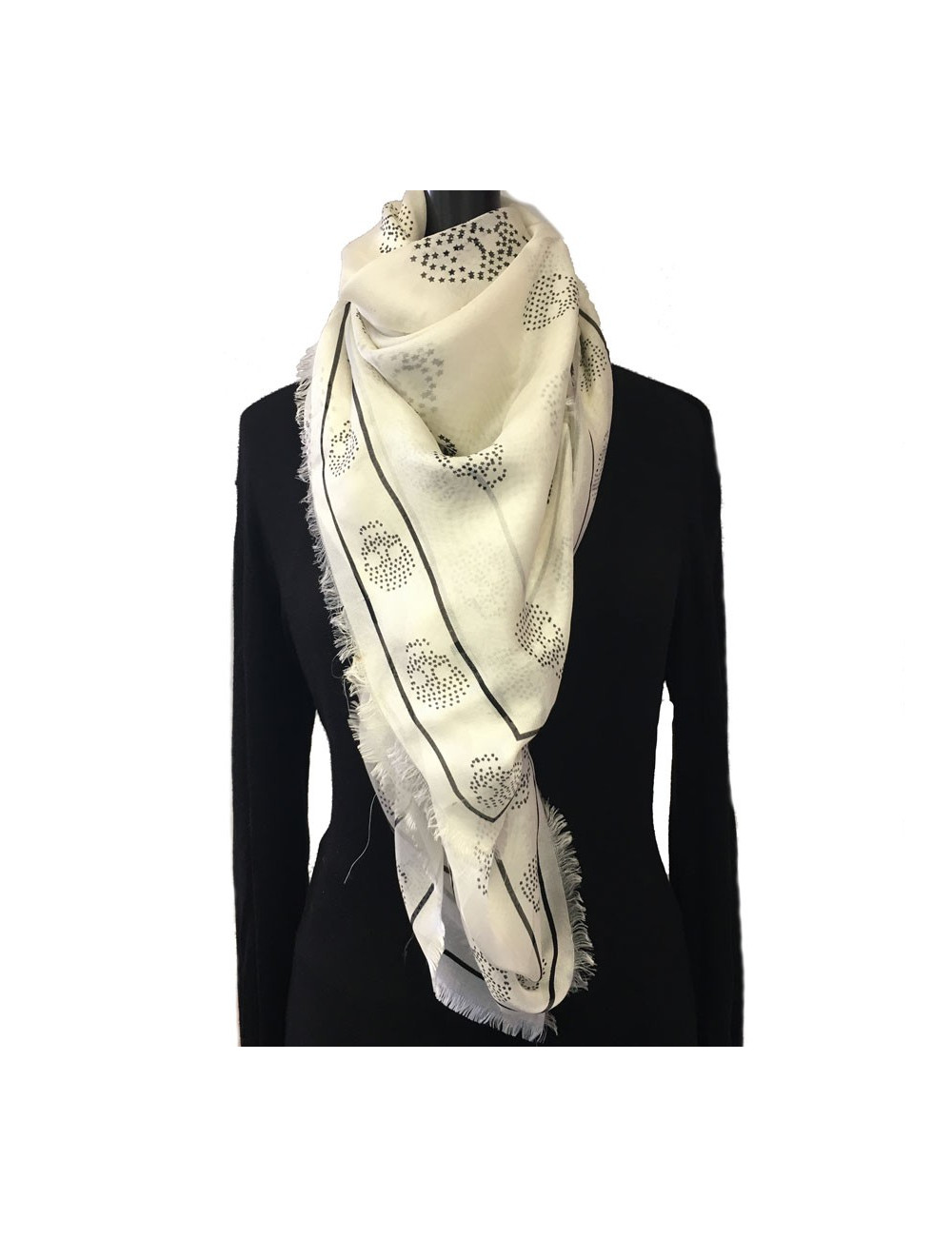 Étole Alexander McQueen en soie ivoire