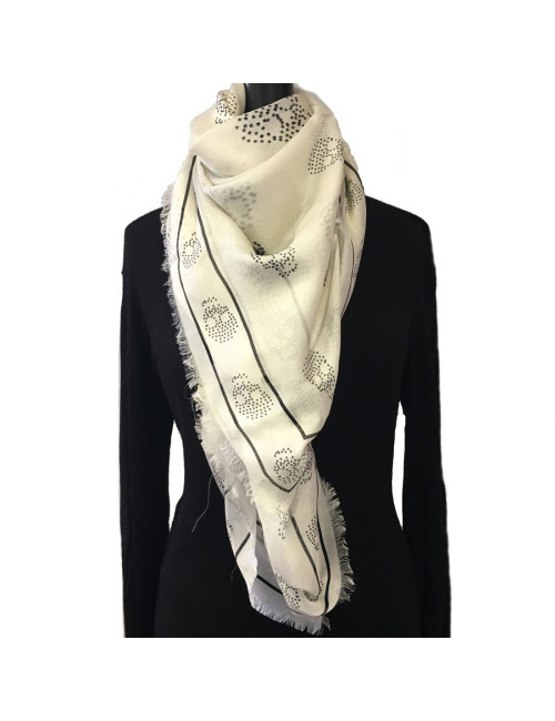 Étole Alexander McQueen en soie ivoire