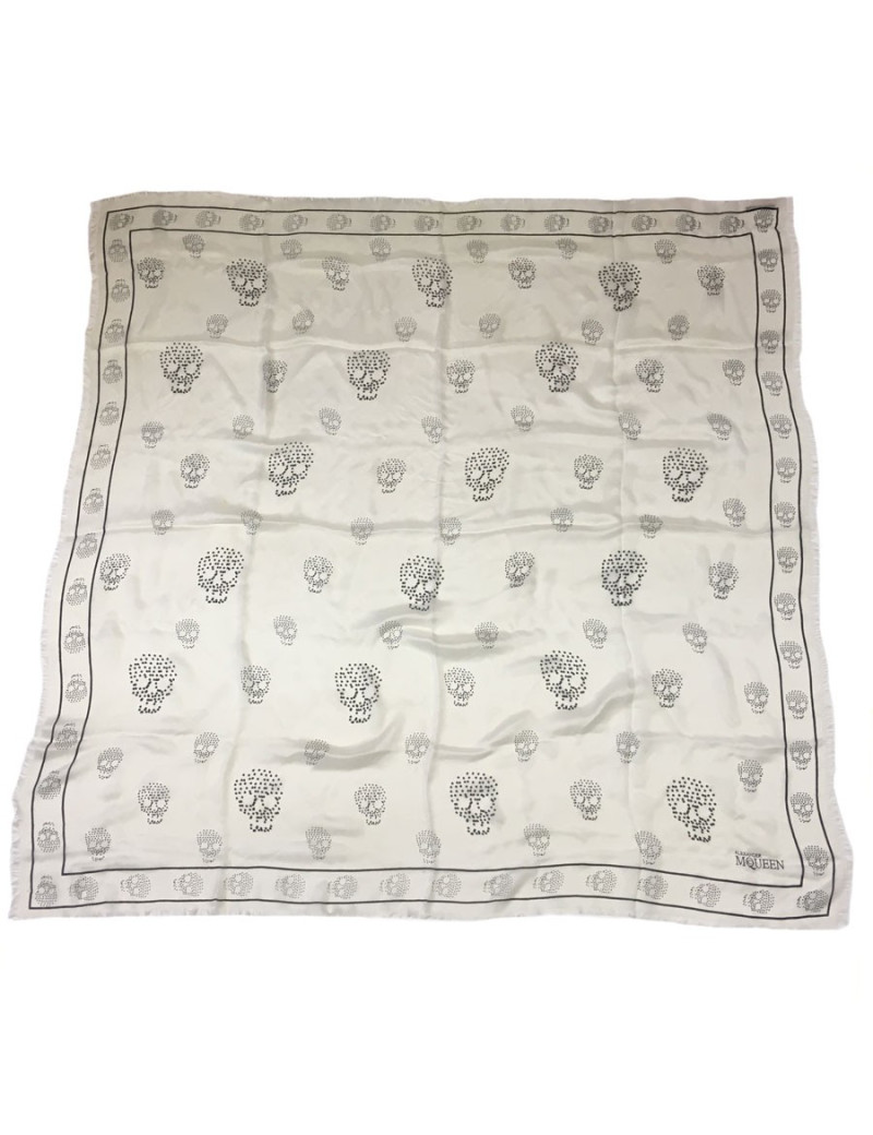 Étole Alexander McQueen en soie ivoire