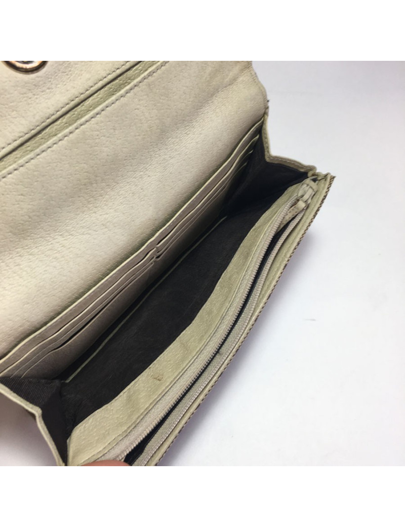 Portefeuille GUCCI en toile monogram beige foncé