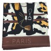 HERMÈS 'Madame Monsieur' scarf in ivory silk and brown border