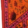 Châle HERMÈS "Peuple du vent" cachemire et soie rose indien, orange et cobalt