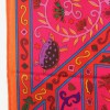 Châle HERMÈS "Peuple du vent" cachemire et soie orange, rose indien et vert