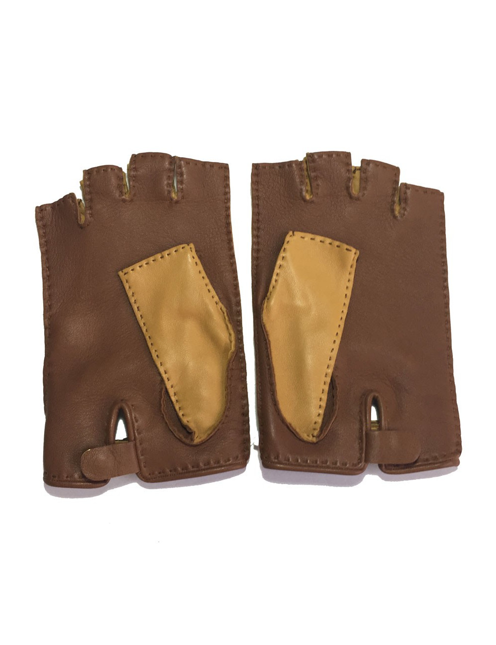 Gants mitaines HERMÈS Kick fermoir kelly en agneau glacé T 7,5