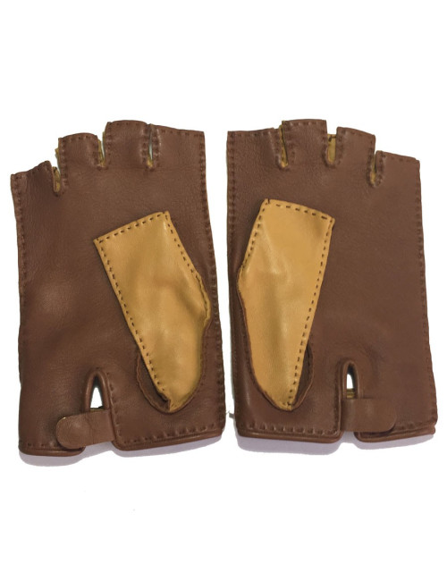 Gants mitaines HERMÈS Kick fermoir kelly en agneau glacé T 7,5