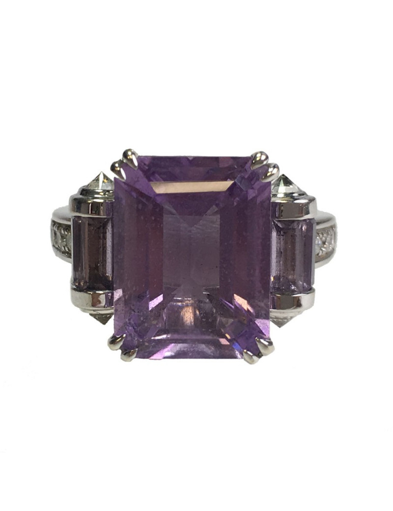 Bague MAUBOUSSIN Couleur baiser en or blanc, améthyste et diamants T54