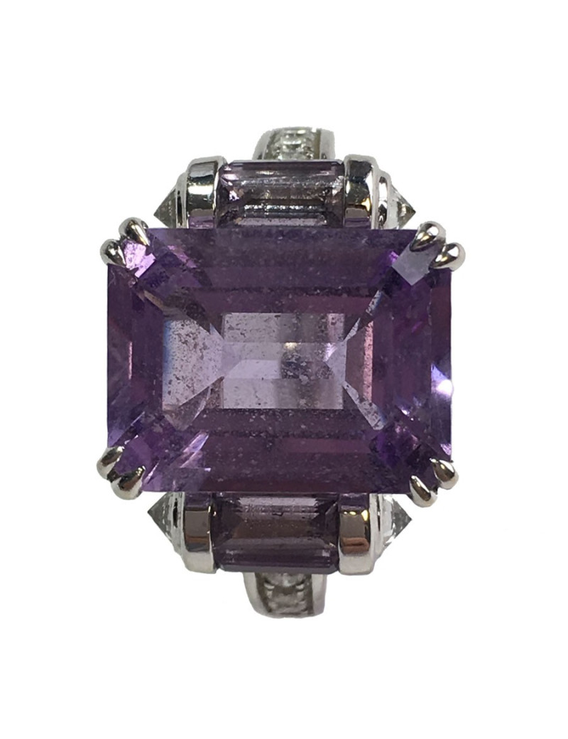 Bague MAUBOUSSIN Couleur baiser en or blanc, améthyste et diamants T54