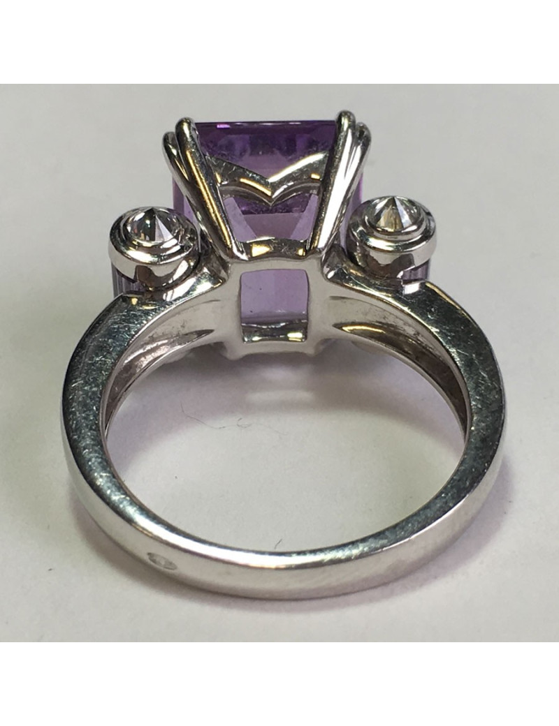 Bague MAUBOUSSIN Couleur baiser en or blanc, améthyste et diamants T54