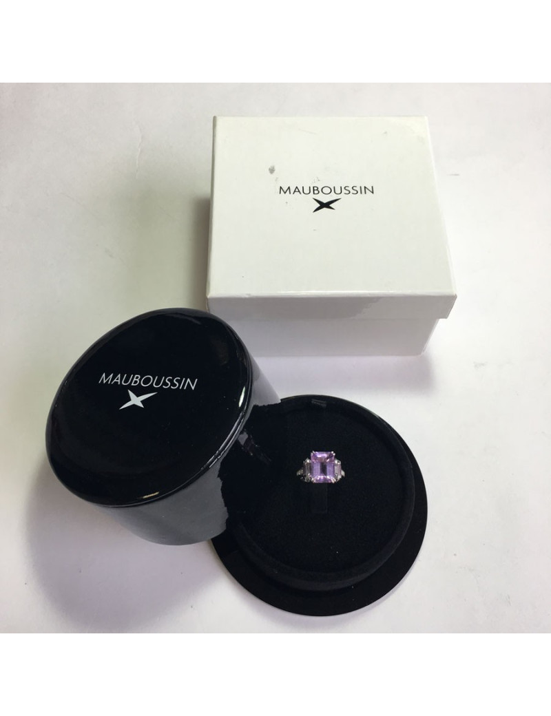 Bague MAUBOUSSIN Couleur baiser en or blanc, améthyste et diamants T54