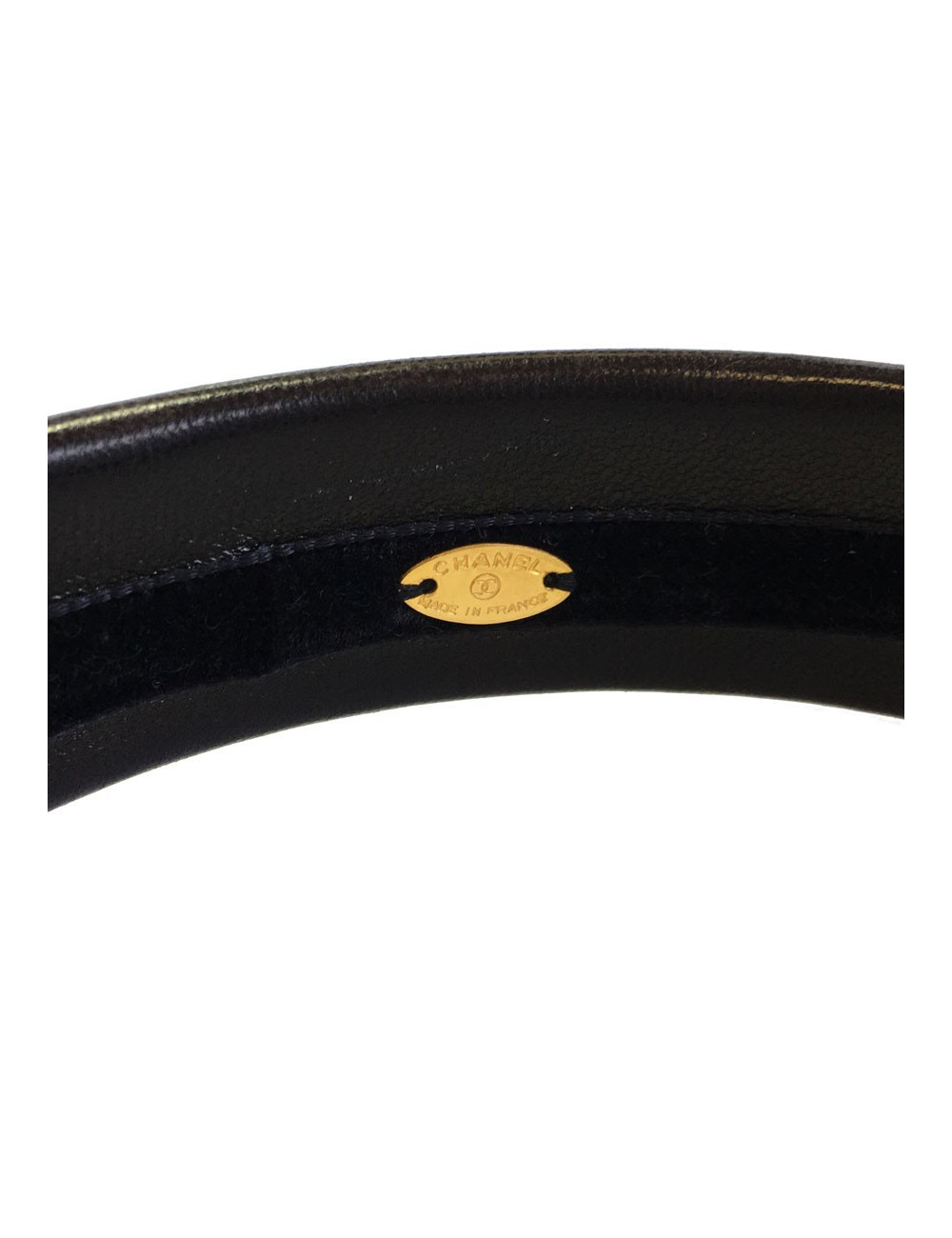 Serre-tête CHANEL en cuir marron