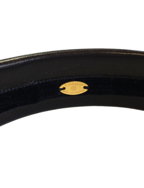 Serre-tête CHANEL en cuir marron