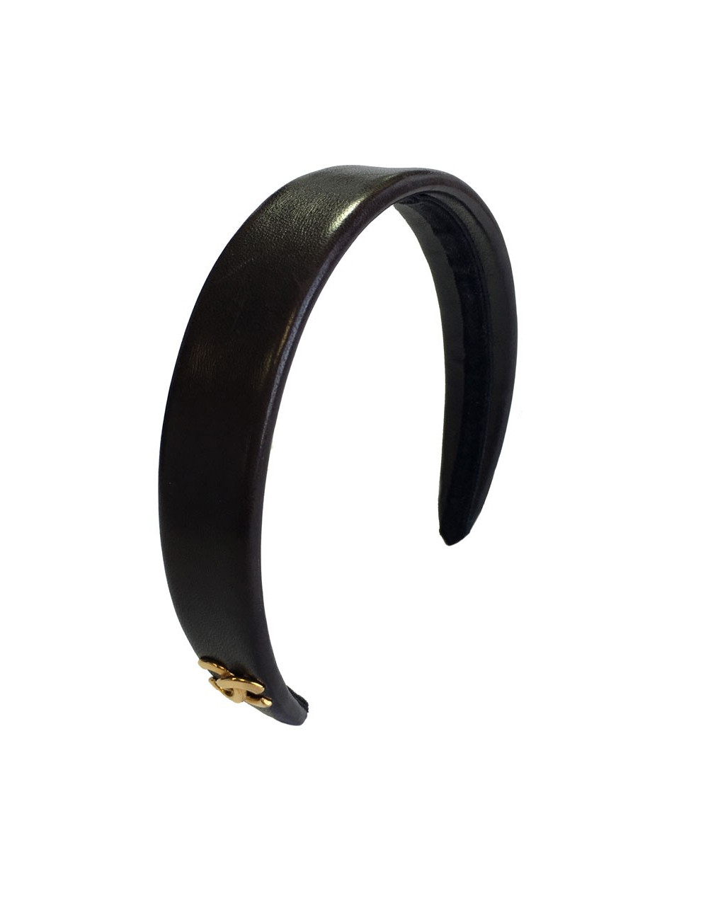 Serre-tête CHANEL en cuir marron