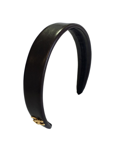 Serre-tête CHANEL en cuir marron