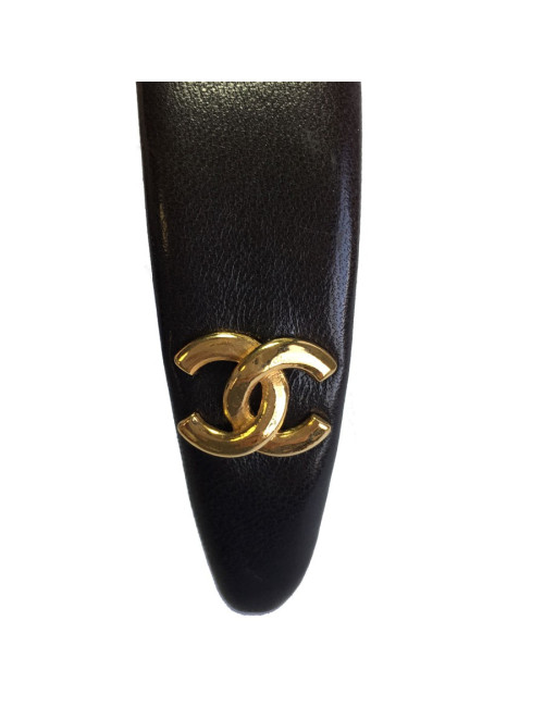 Serre-tête CHANEL en cuir marron