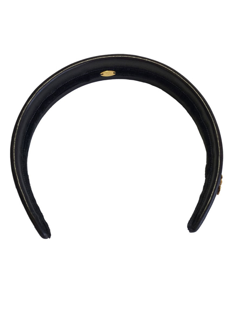 Serre-tête CHANEL en cuir marron