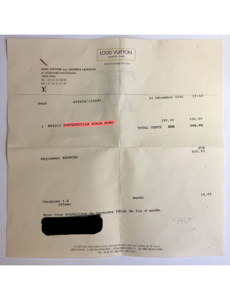 Portefeuille LOUIS VUITTON Kaola Mono