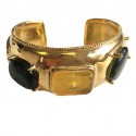 Bracelet CHANEL Couture en métal doré et cabochons multicolores vintage