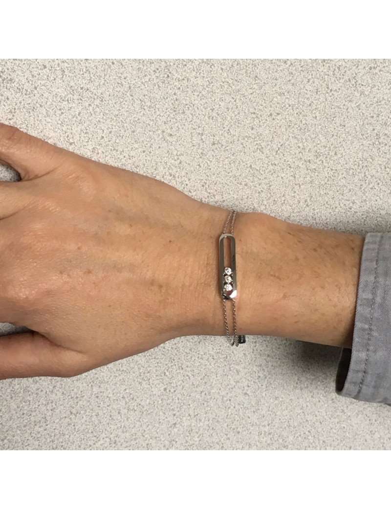 Bracelet 'Move' MESSIKA or blanc 750 et diamants