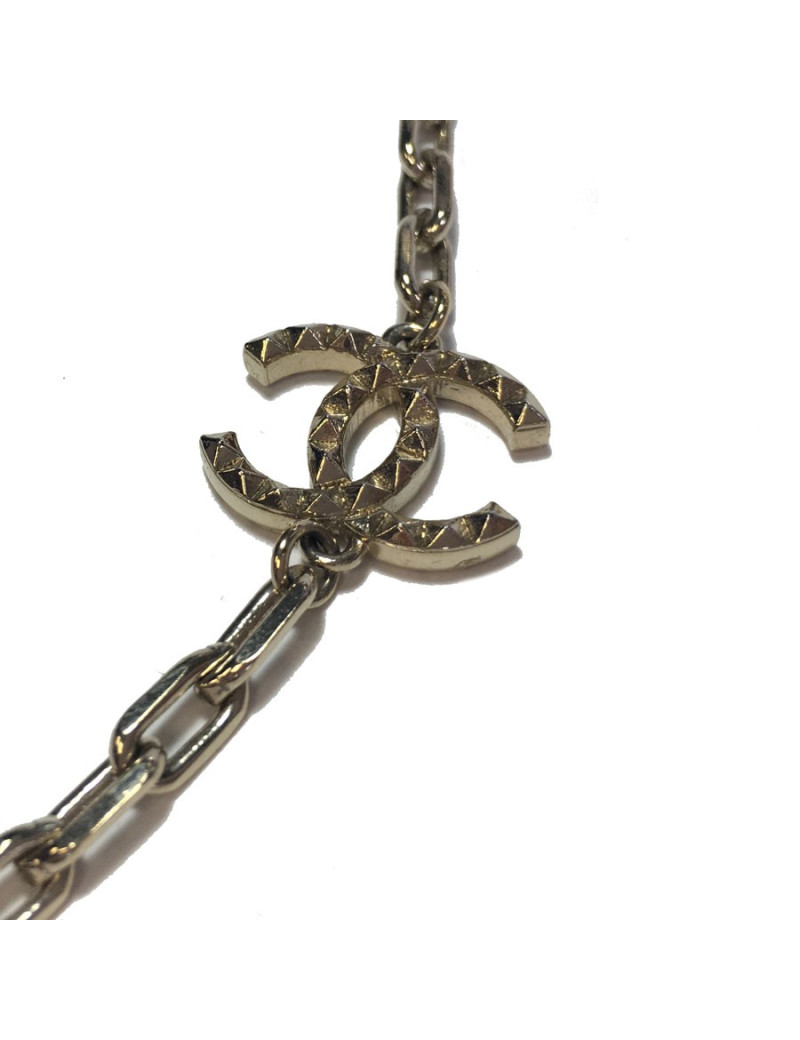 Sautoir CHANEL chaines et perles nacrées