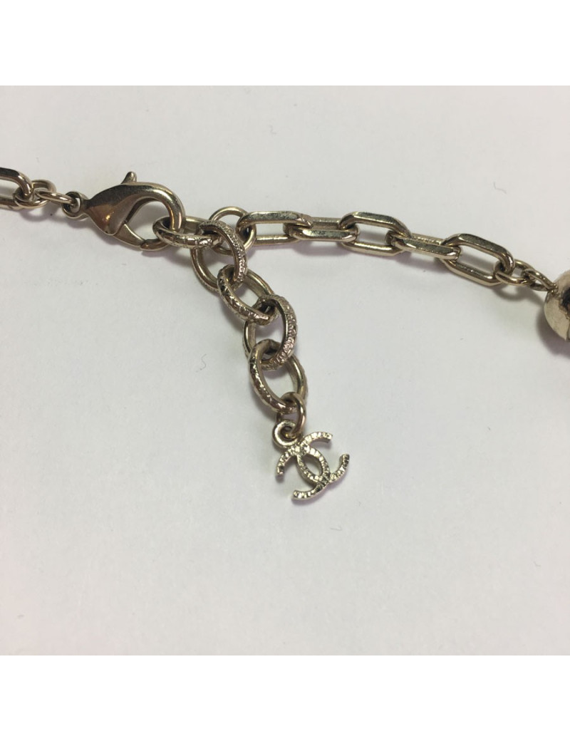 Sautoir CHANEL chaines et perles nacrées