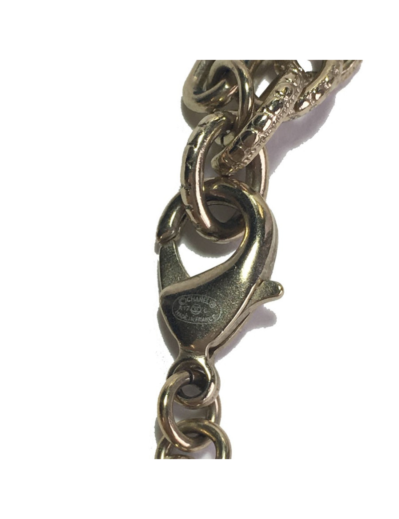 Sautoir CHANEL chaines et perles nacrées