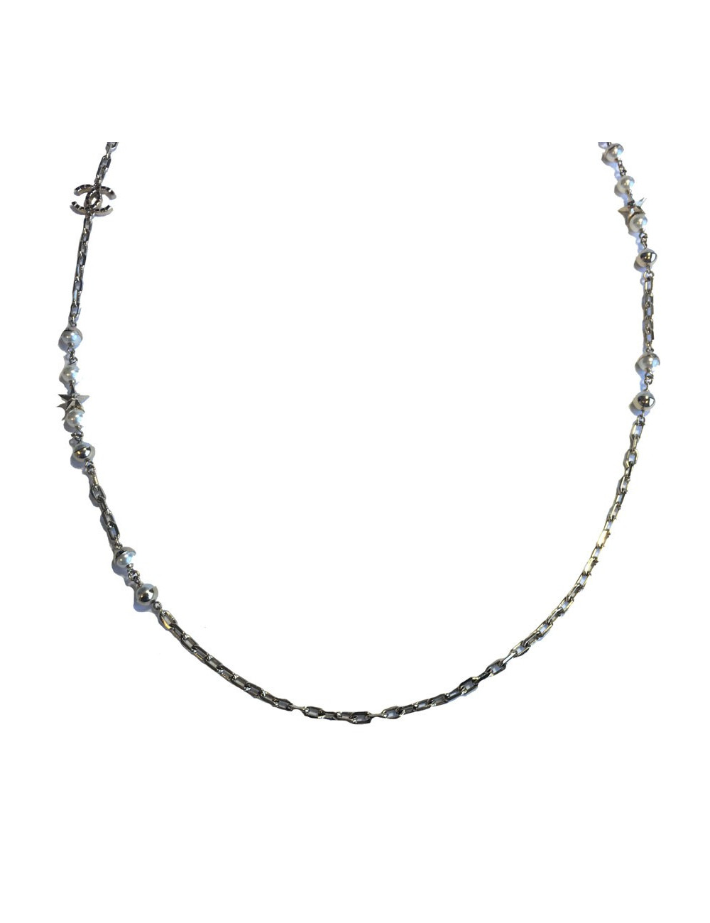 CHANEL chains and Pearly beads necklace