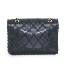 CHANEL dark green quilted leather bag