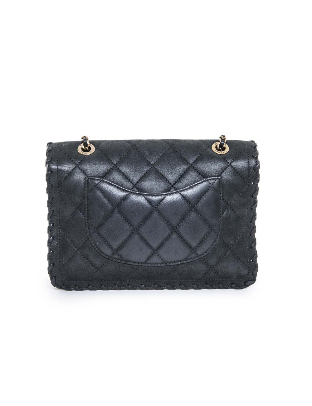 CHANEL dark green quilted leather bag