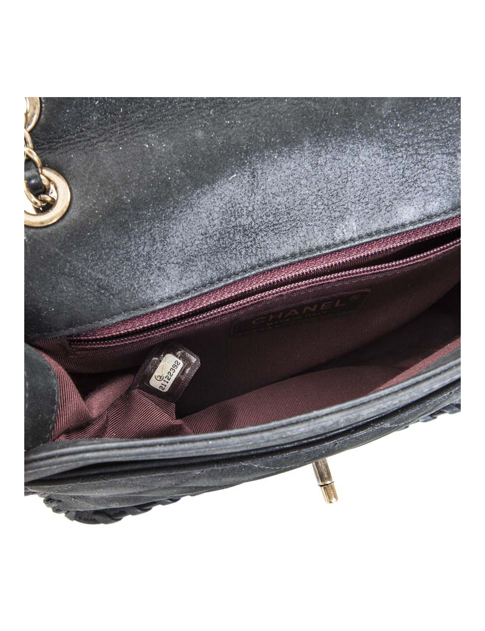 CHANEL dark green quilted leather bag