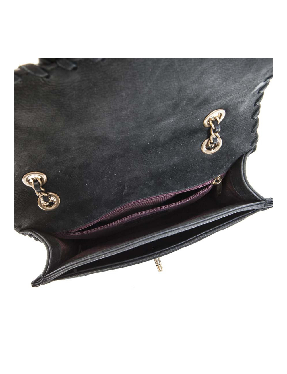 CHANEL dark green quilted leather bag