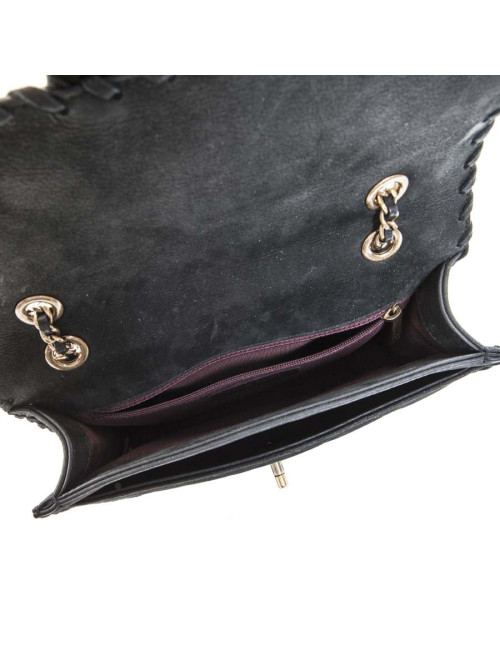 CHANEL dark green quilted leather bag