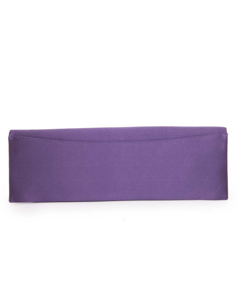 Pochette DANIEL SWAROVSKI satin de soie violette et cristal mech