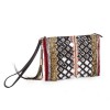 BALMAIN evening clutch in lame gold fabric and embroideries