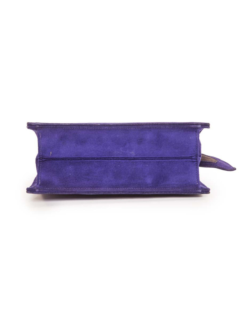 Vintage YSL YVES SAINT LAURENT clutch in purple velvet calfskin