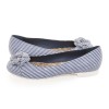 Ballet flats CHANEL T 38 en striped blue and white with Camellia