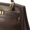 Vintage HERMES Kelly 28 handbag in brown glazed leather